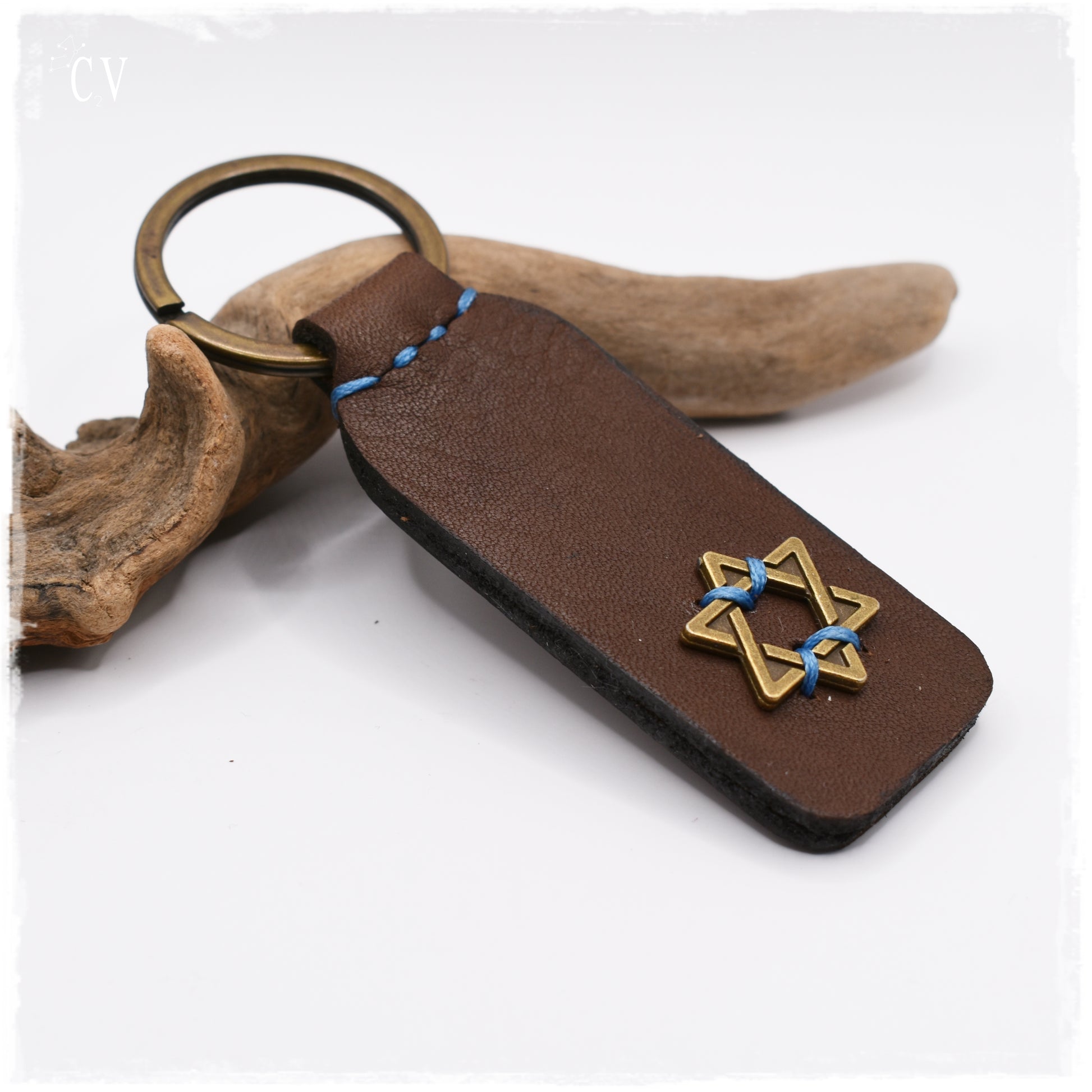 shield of david personalized keychain