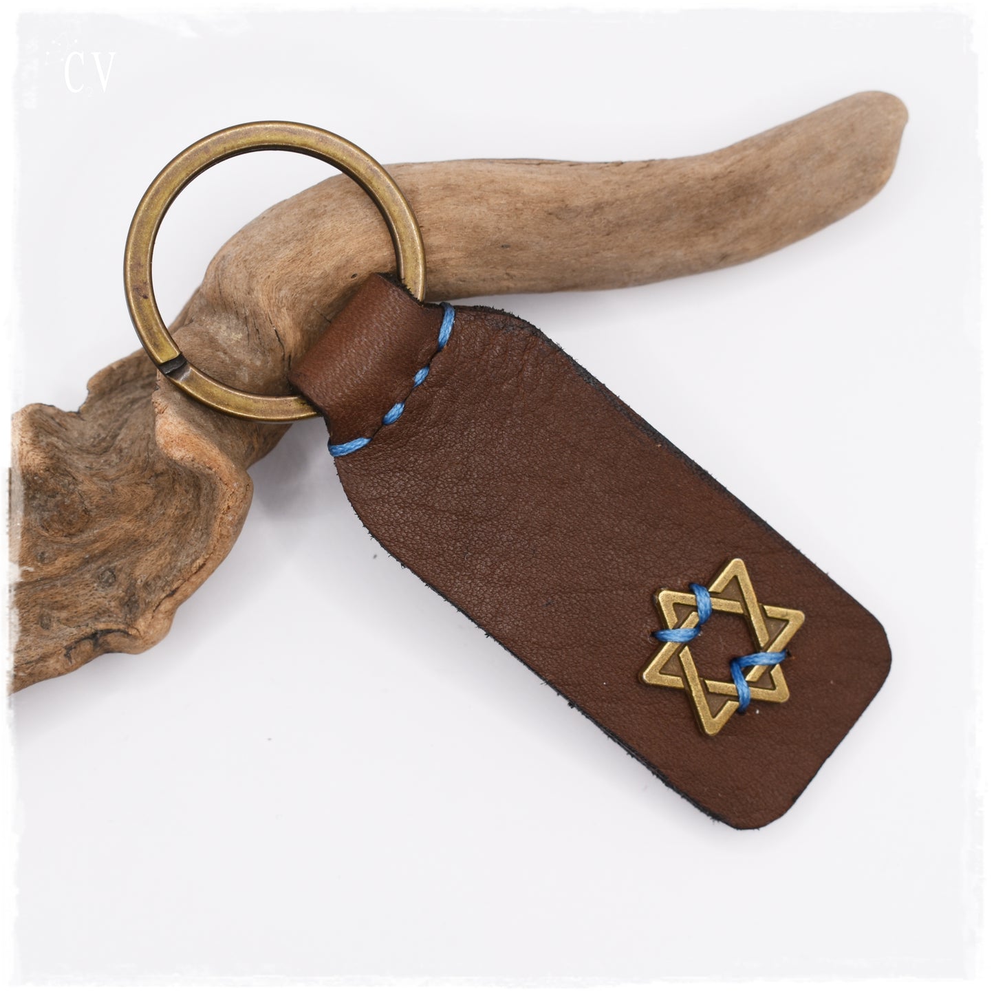 Magen David custom engraved keychain