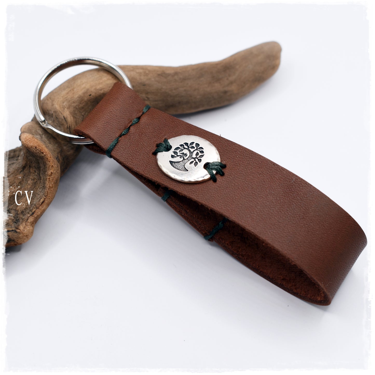 Crann Bethadh Leather Keychain