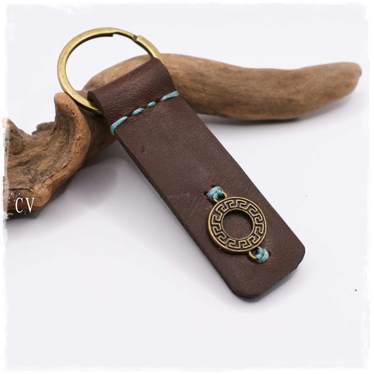 Meander Leather Keychain