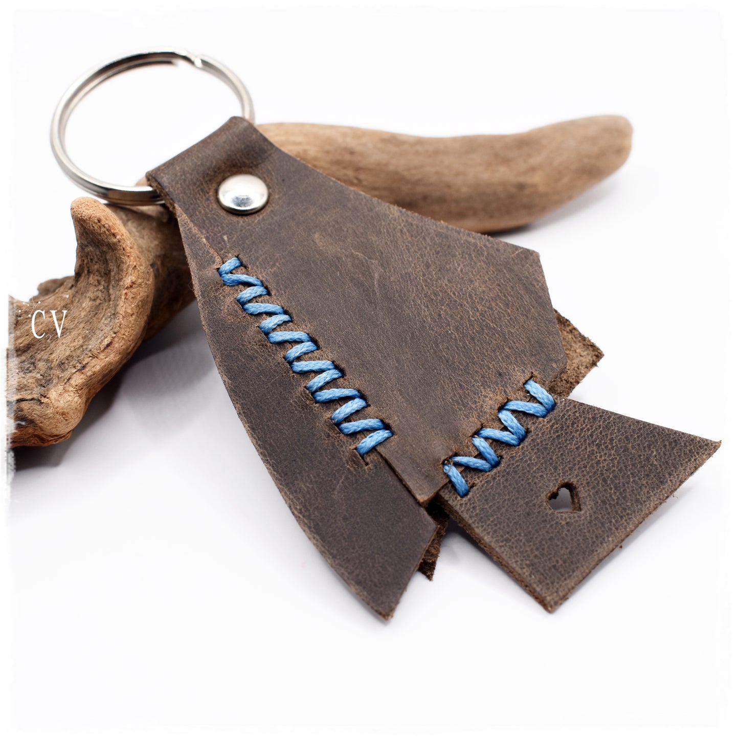 Bohemian Up-Cycled Leather Keychain