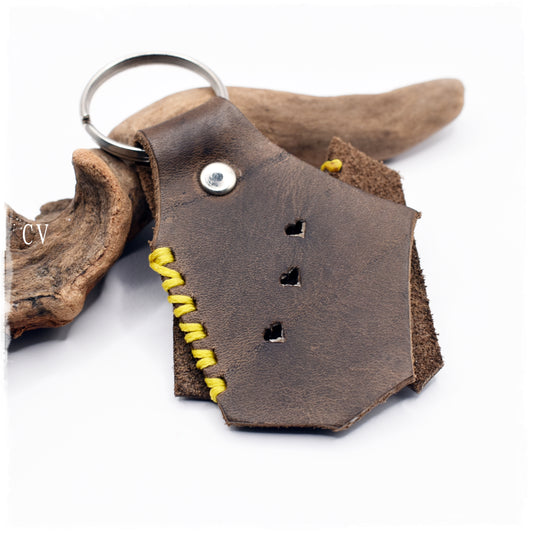 Up-cycled Boho Leather Keychain