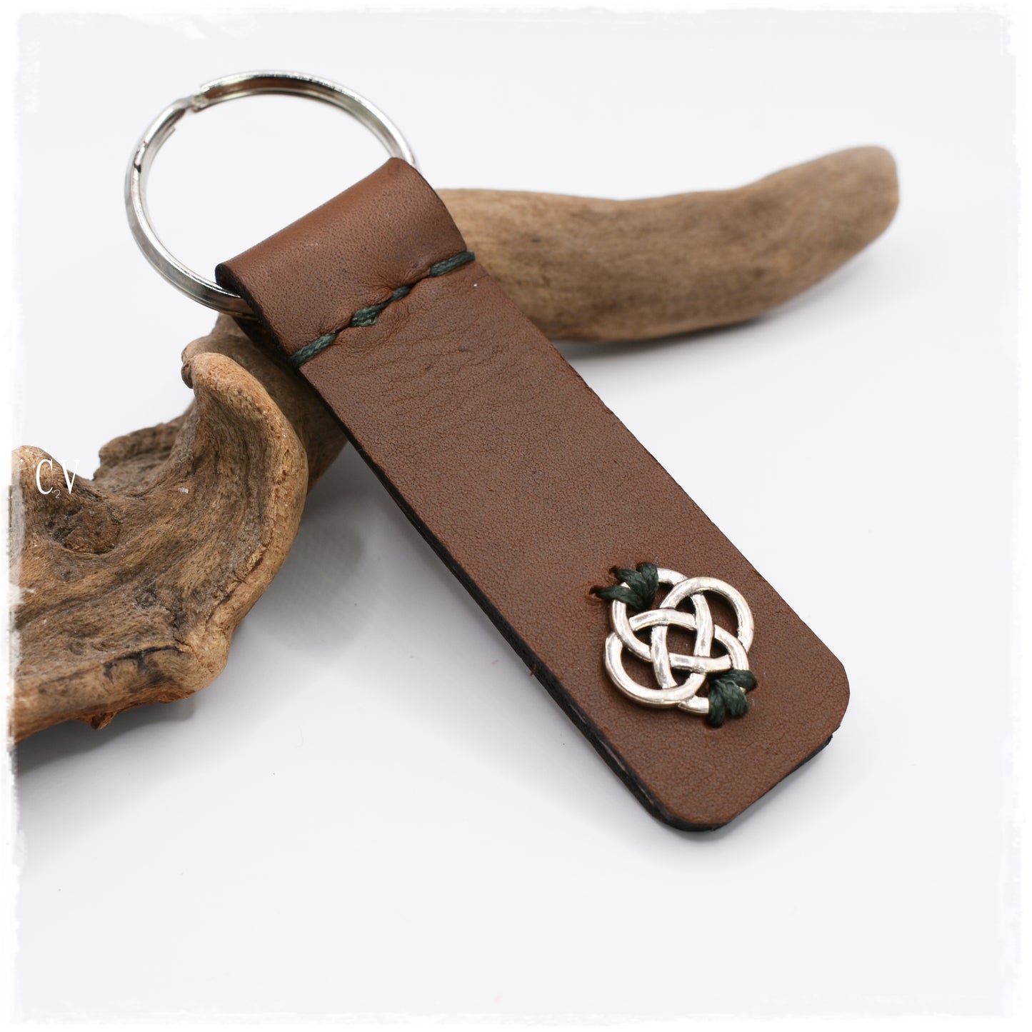 Celtic Knot Leather Keychain