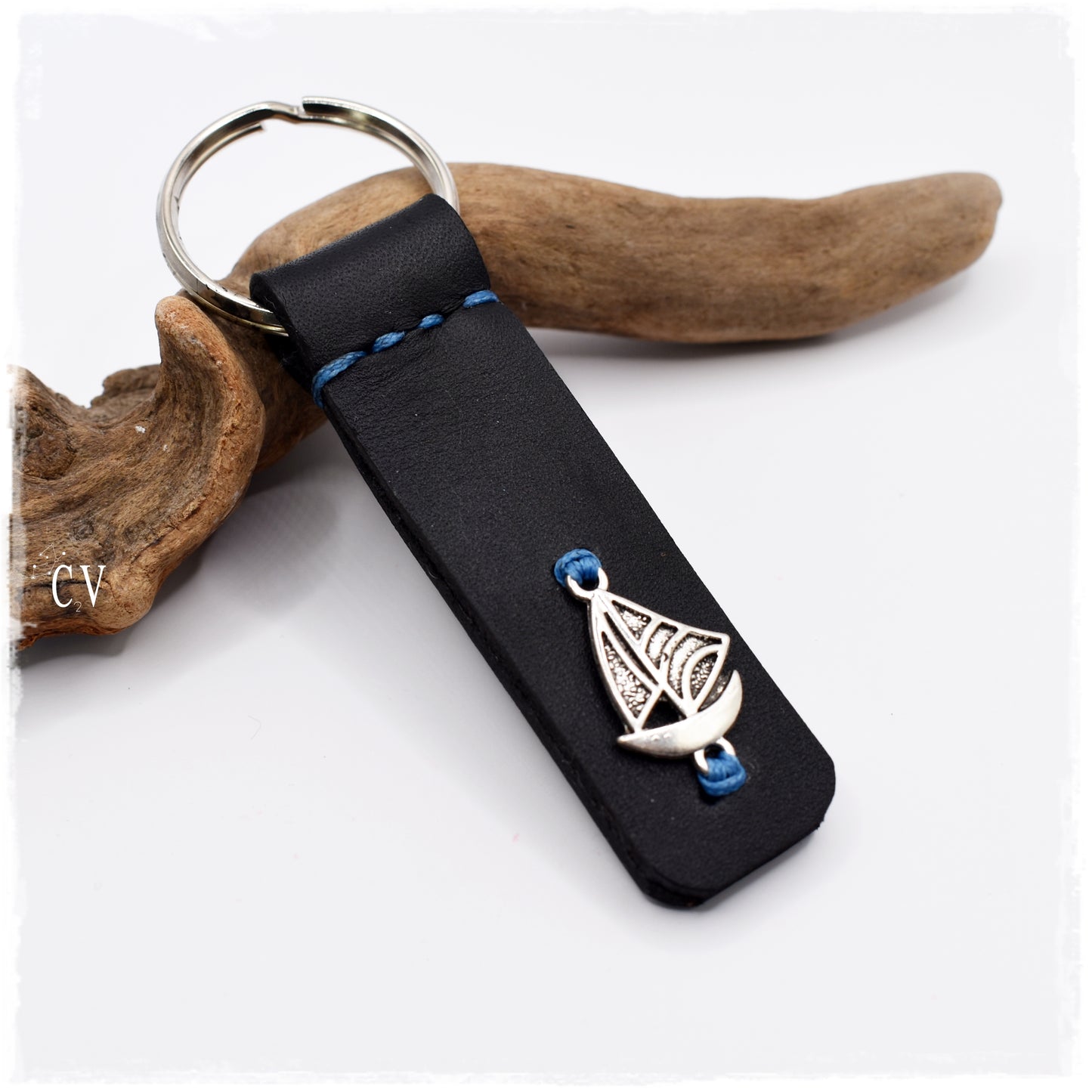 sailing boat personalized keychain