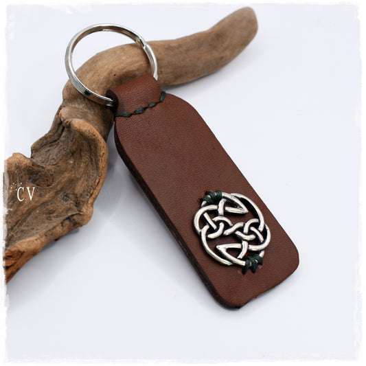 Shield Of Destiny Leather Keychain