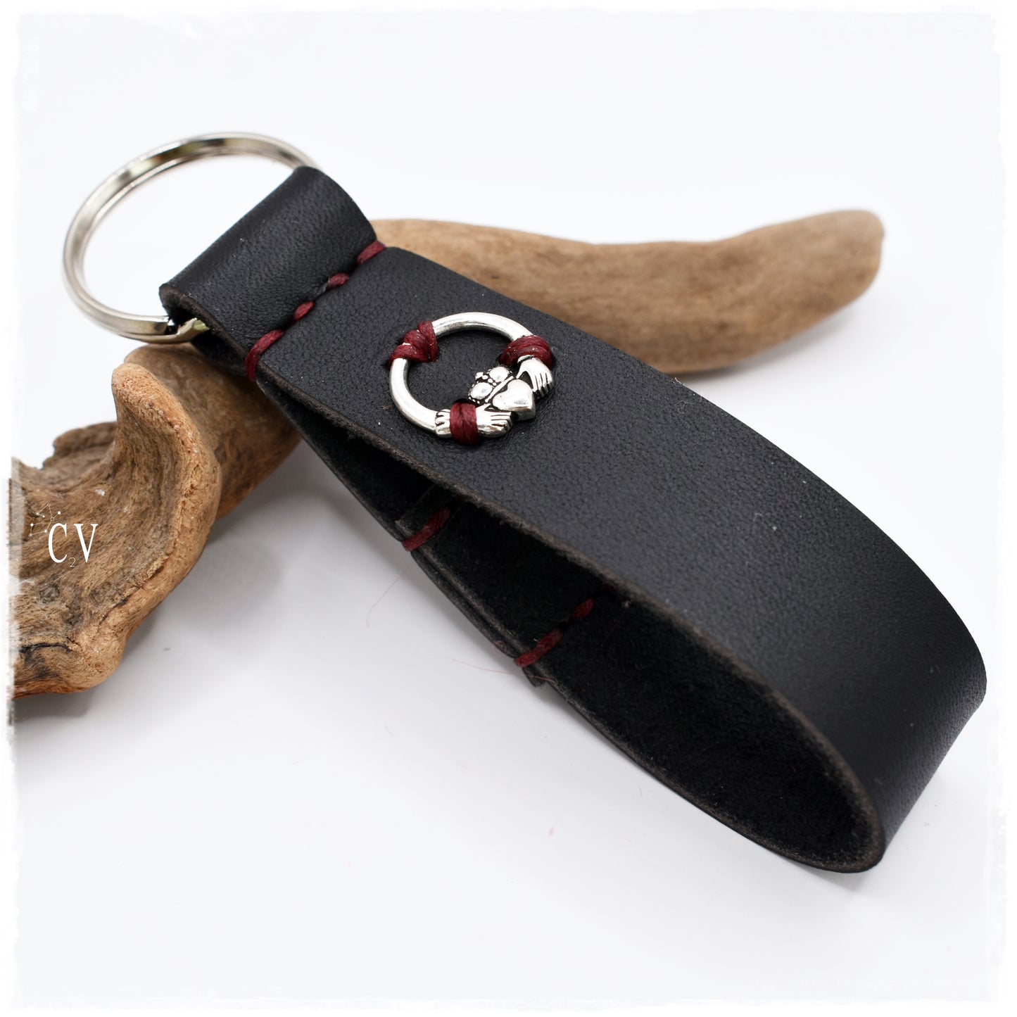 Claddagh Leather Keyfob