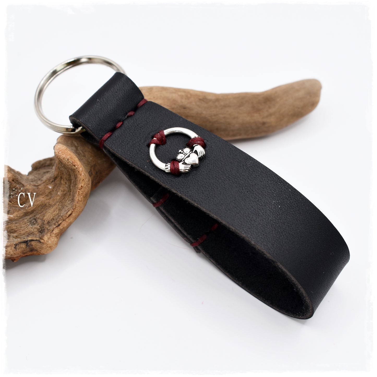 Claddagh Leather Keyfob