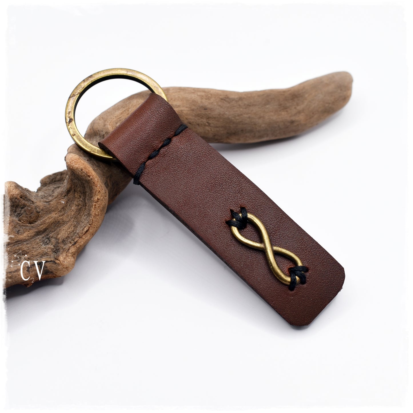 Personalized Infinity Leather Keychain