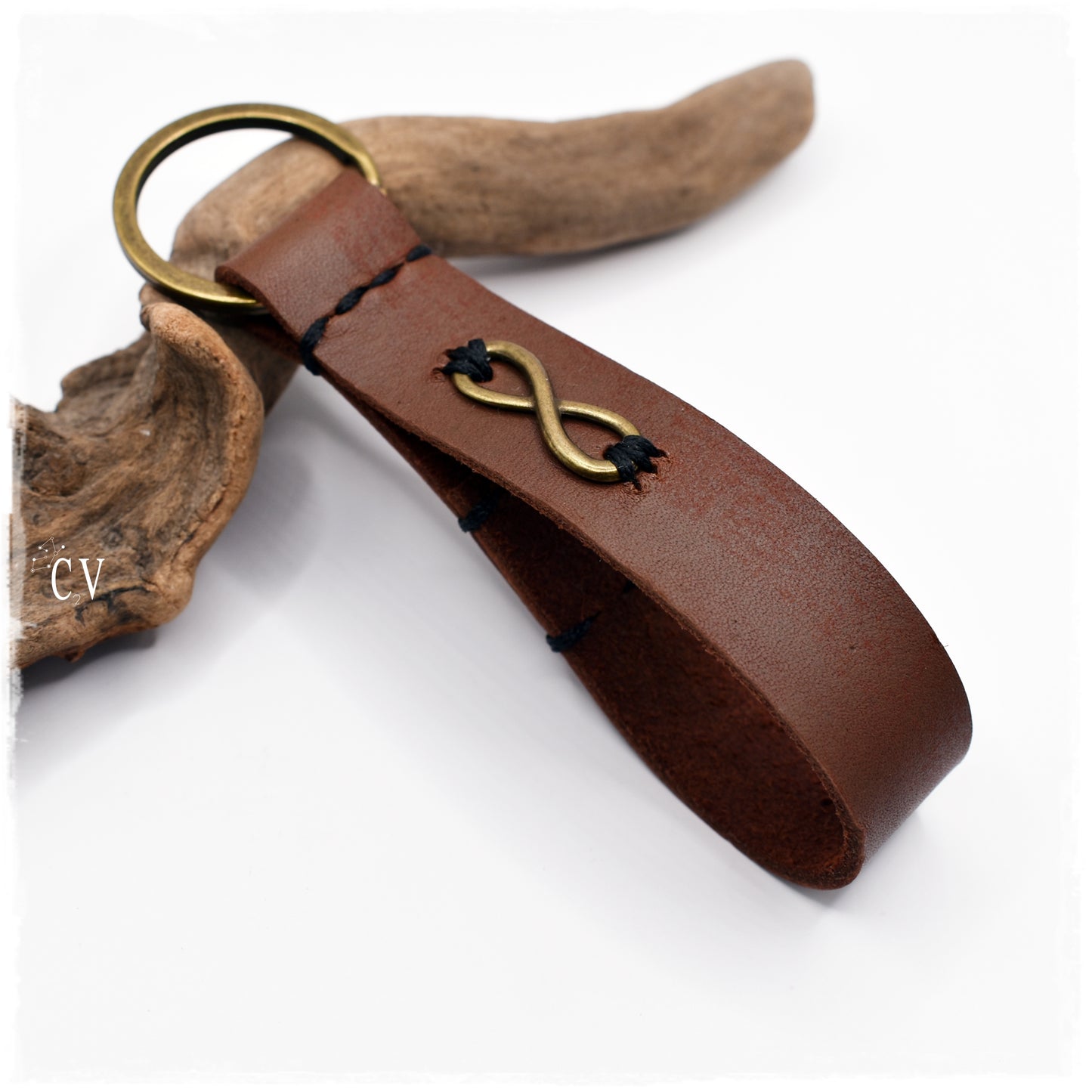 Personalized Infinity Leather Keyfob