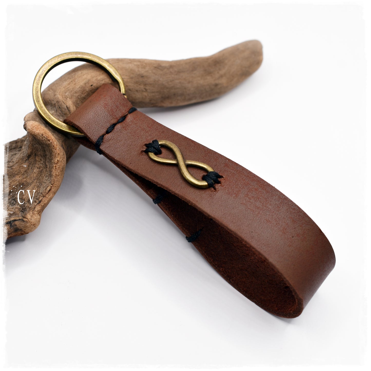 Personalized Infinity Leather Keyfob