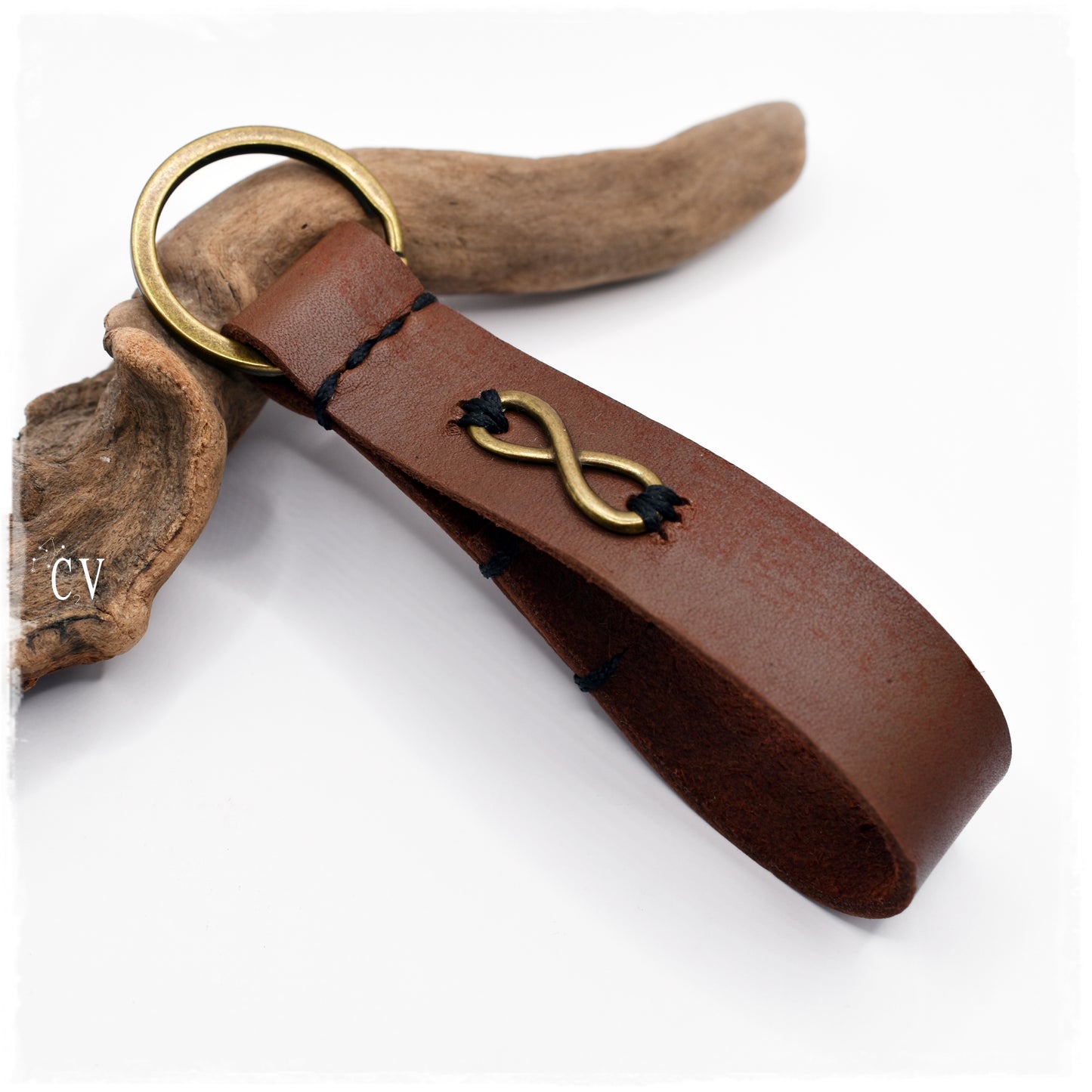 Personalized Infinity Leather Keyfob