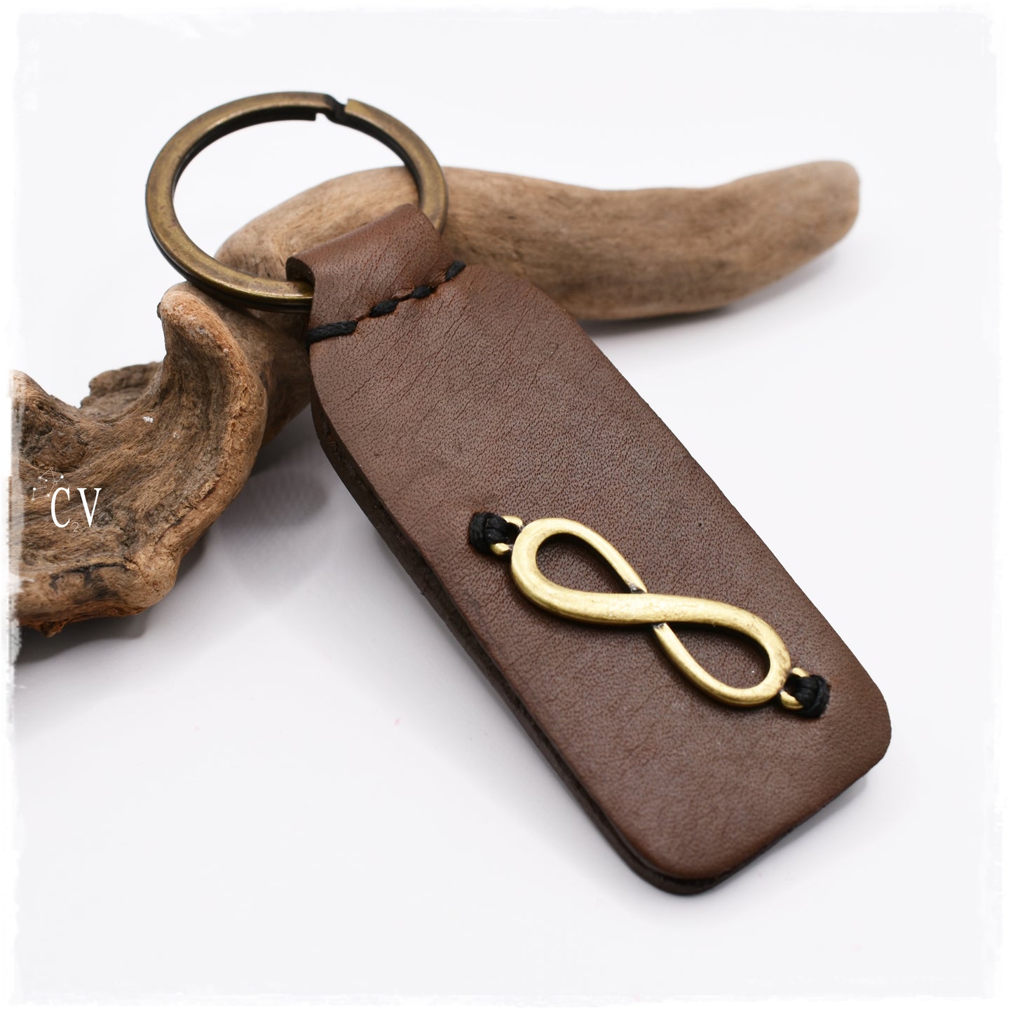 Infinity Leather Keychain