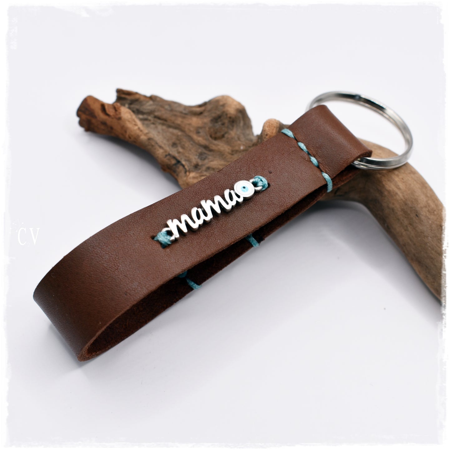 Mama Personalized Leather Keyfob