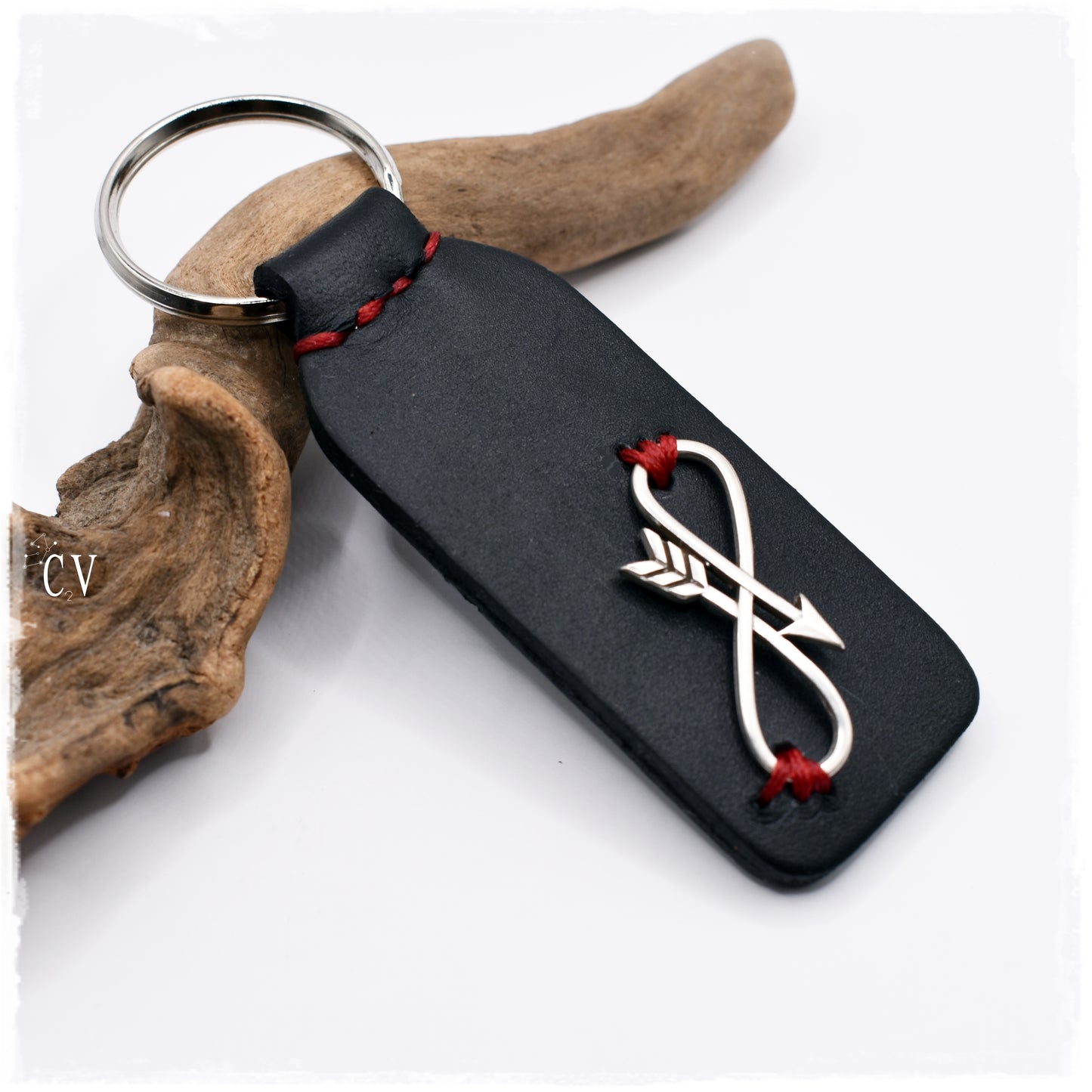 Arrow Infinity Leather Keychain