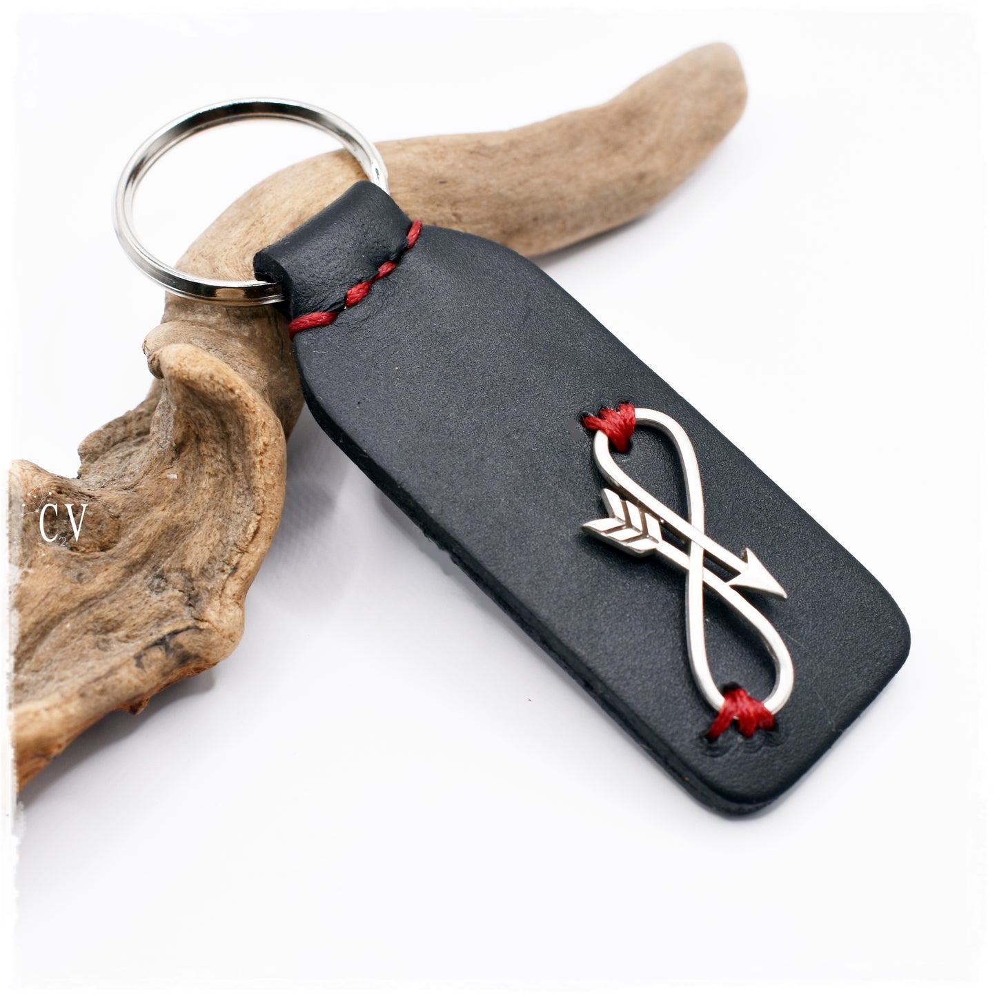 Arrow Infinity Leather Keychain