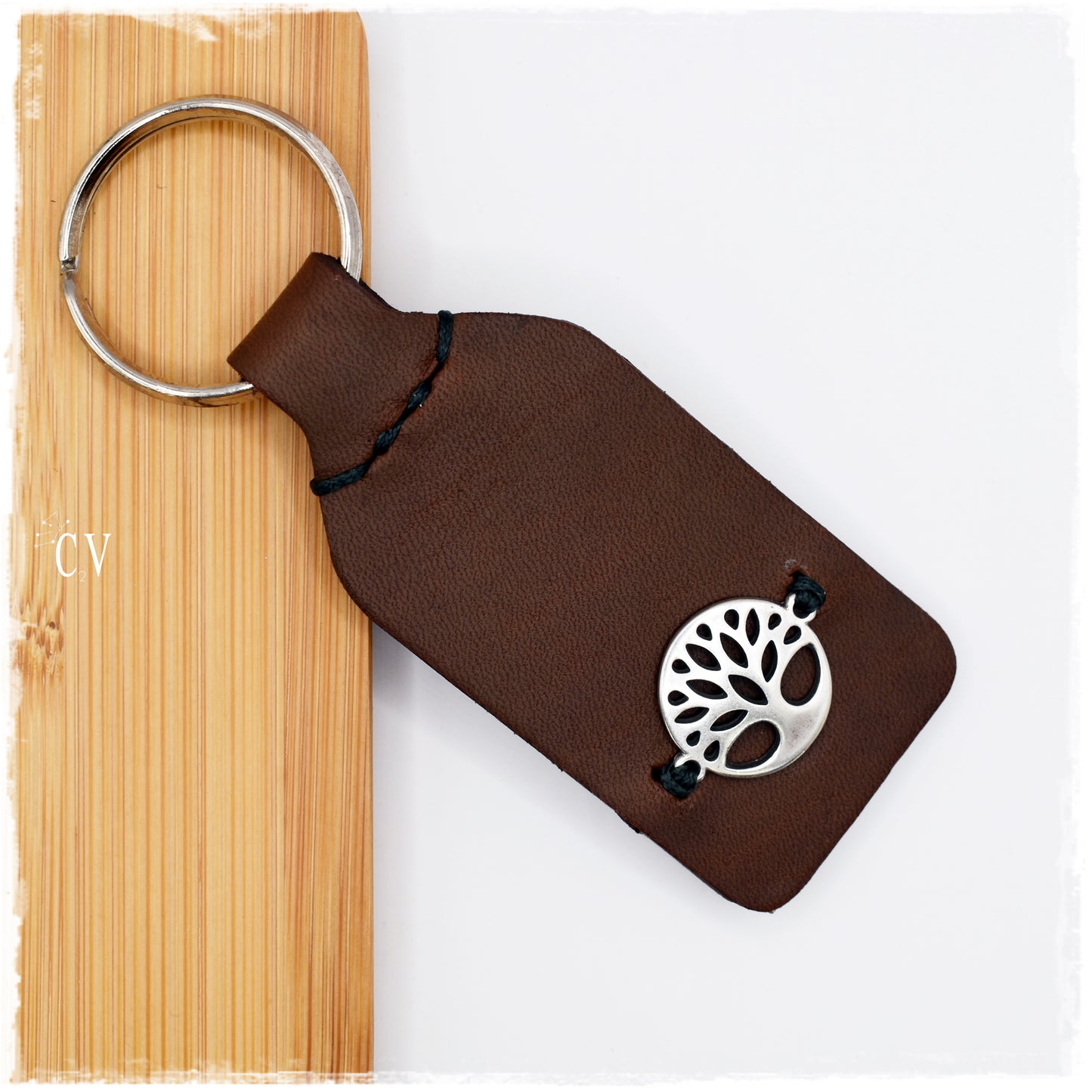 engraved tree of life keychain
