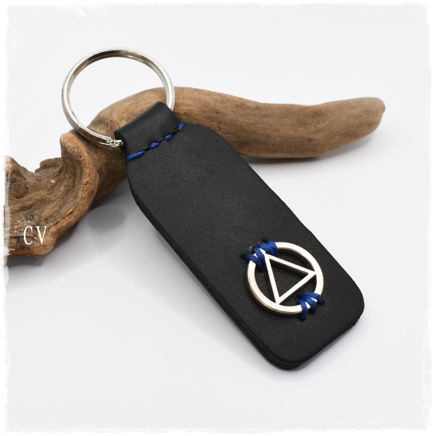 Sobriety Leather Keychain