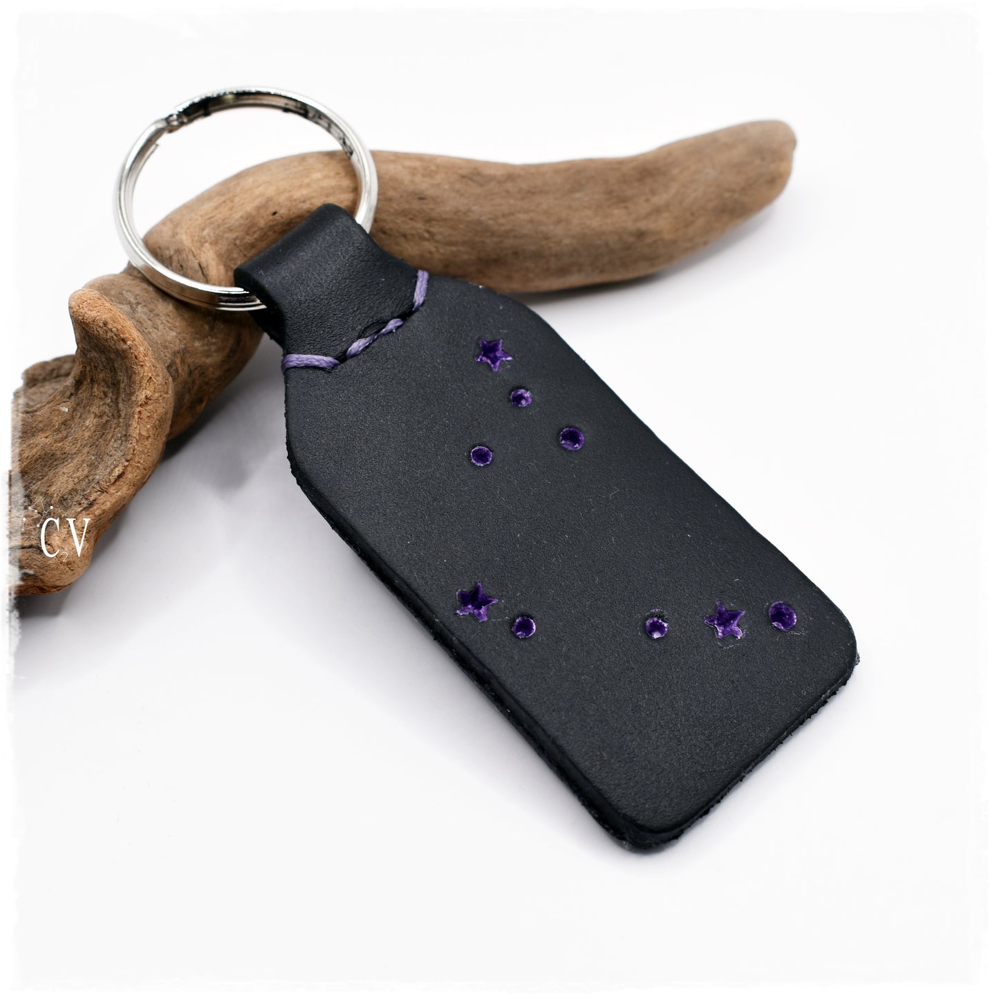 Capricorn Leather Keychain