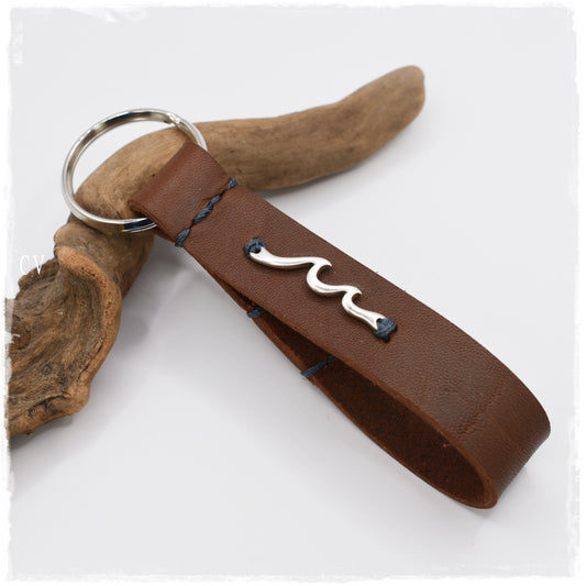 Wave Leather Keyfob