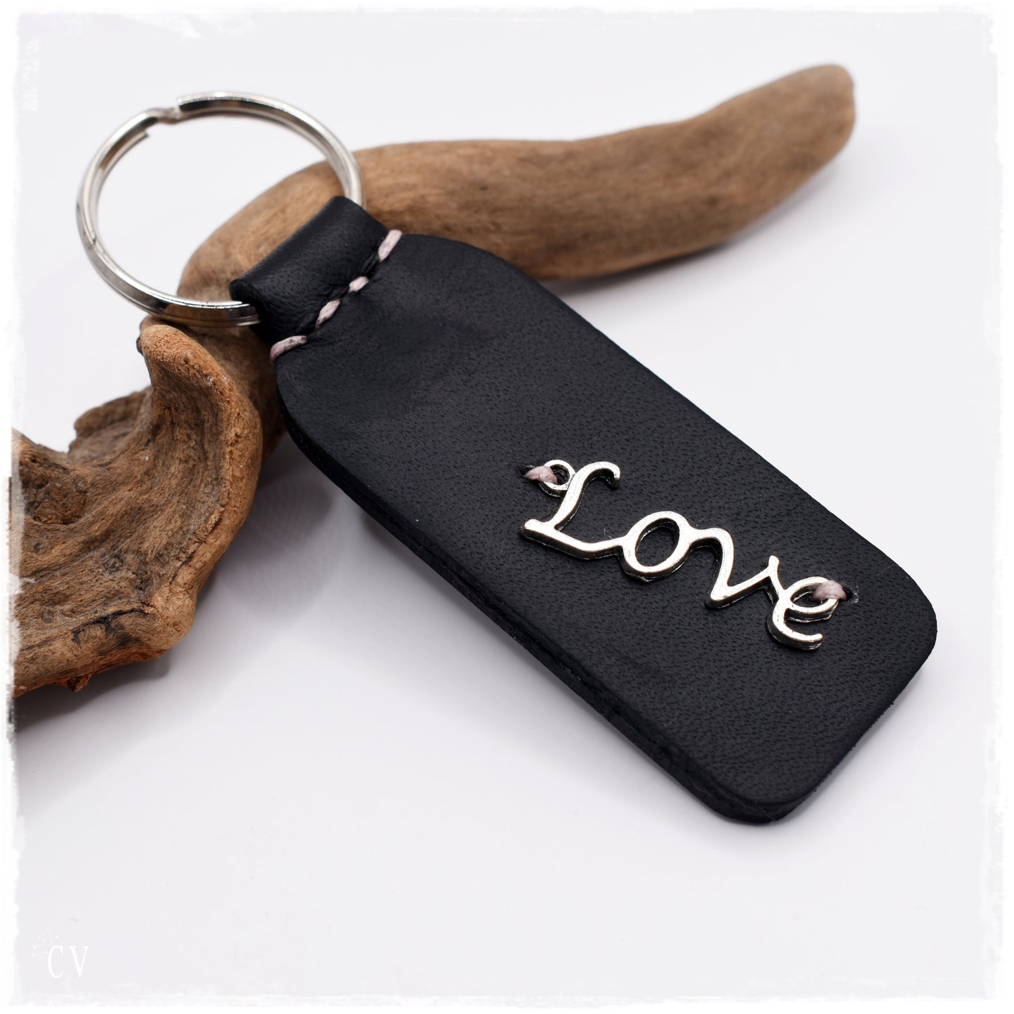 "Love" Personalized Leather Keychain