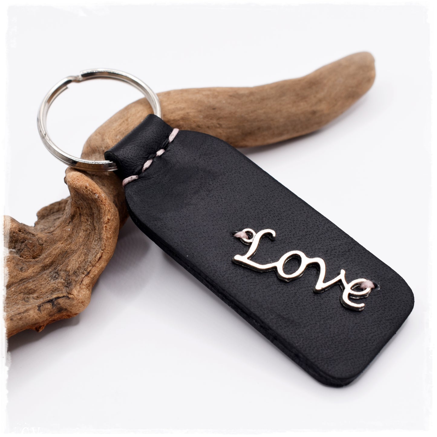 "Love" Personalized Leather Keychain