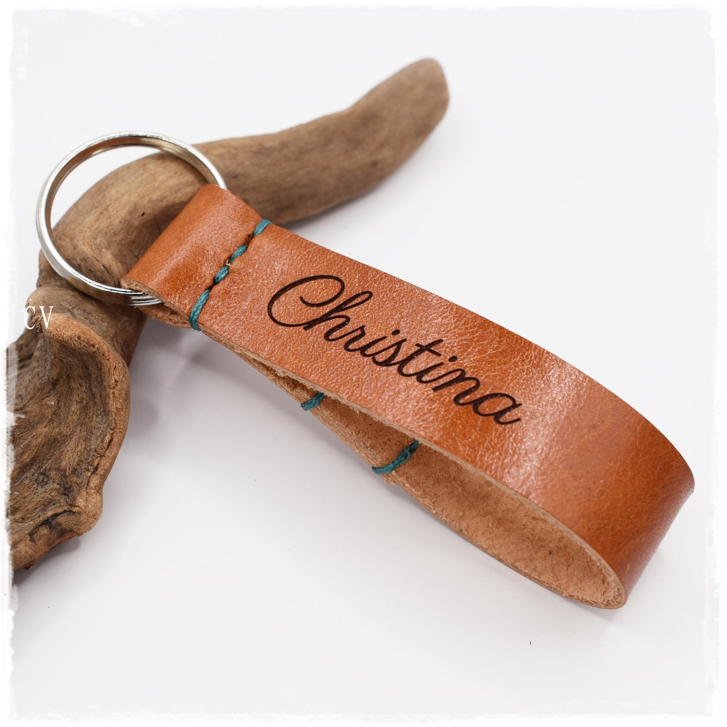 Engraved Leather Keyfob