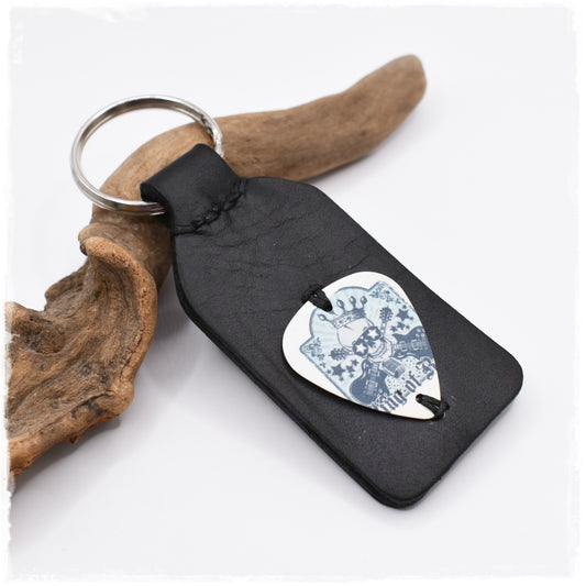 LIMITED EDITION: Personalized Guitar Pick Keychain - "King of Rock"