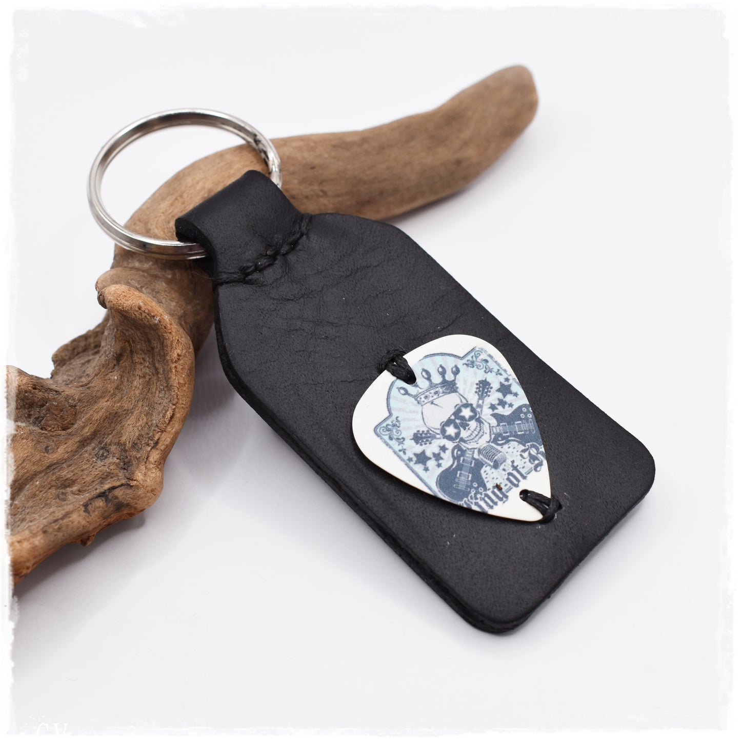 LIMITED EDITION: Personalized Guitar Pick Keychain - "King of Rock"