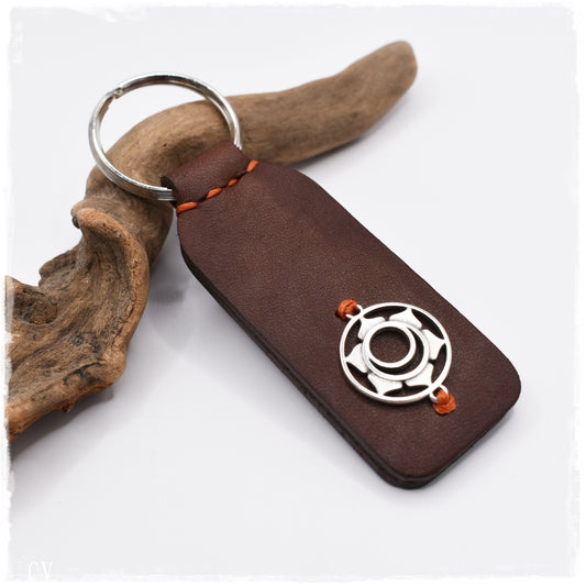 Sacral Chakra Leather Keychain