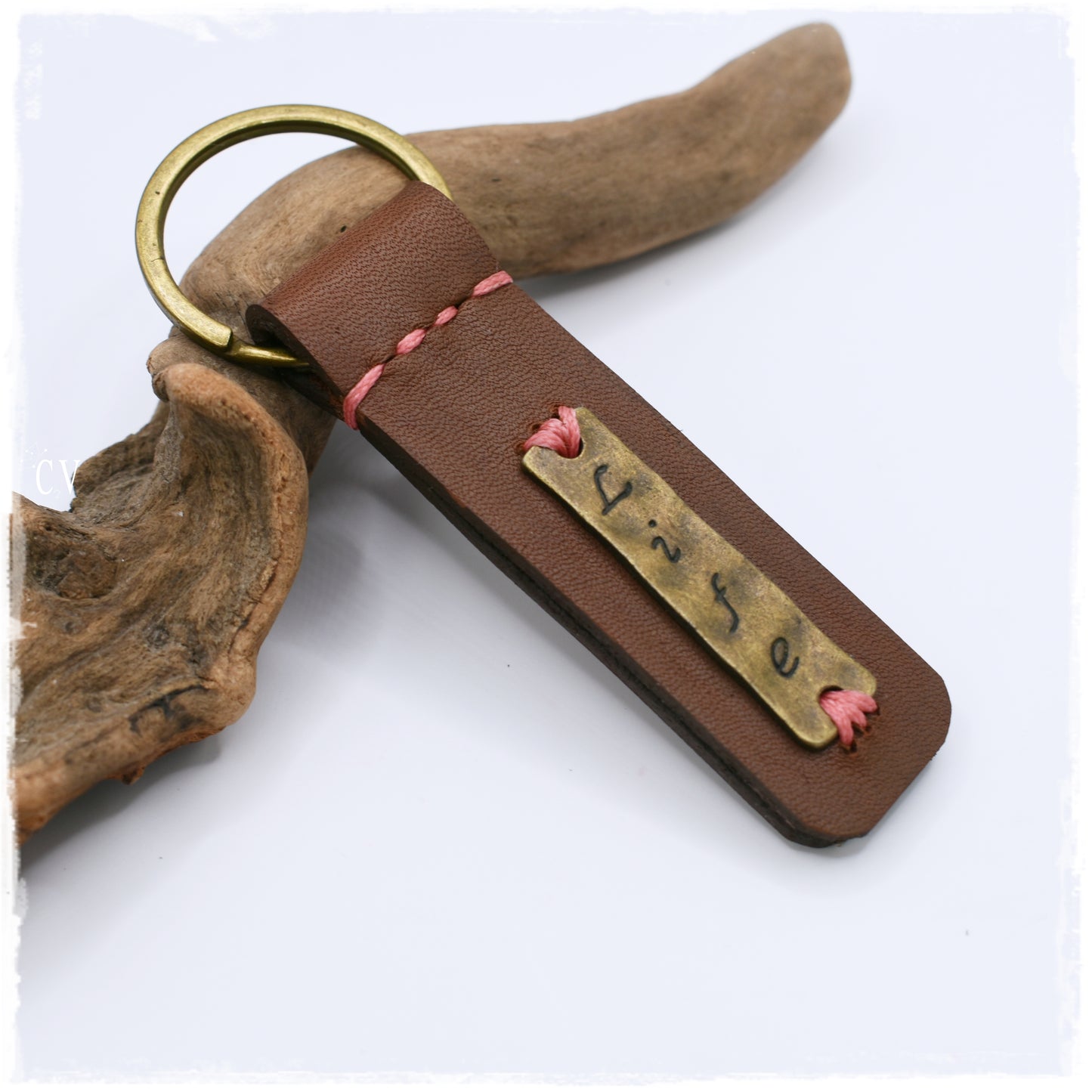 "Life" Motivational Leather Keychain