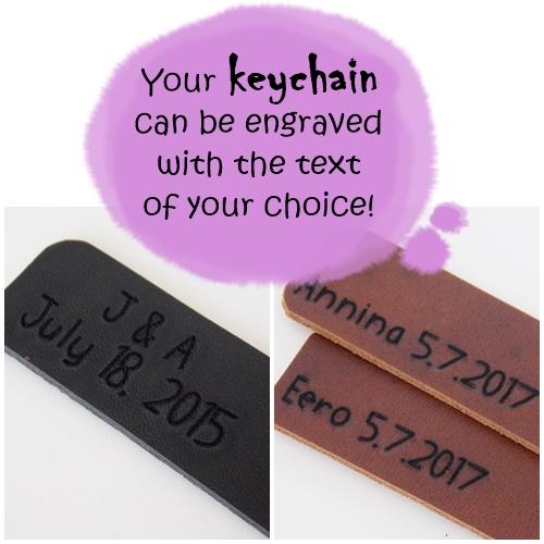 Personalized Bat Leather Keychain