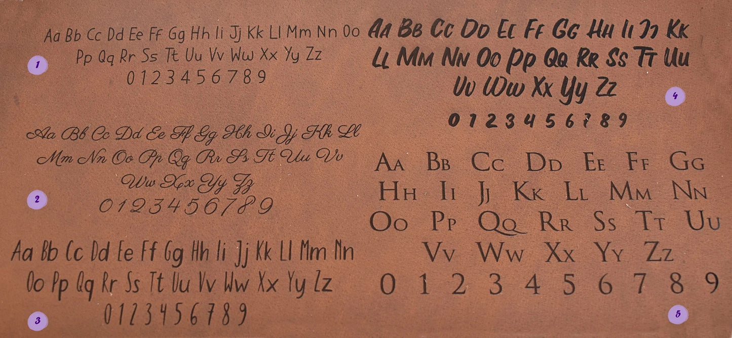 Font Options for Leather Engraving