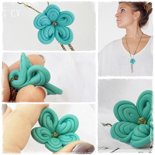 Turquoise Stone Flower Bohemian Necklace