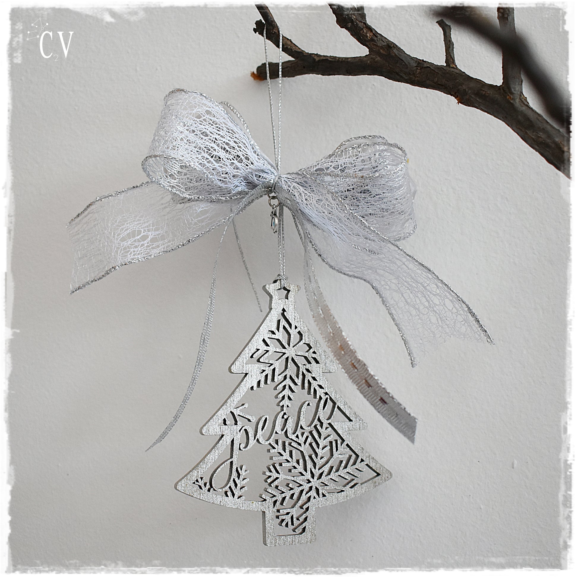 Peace - Christmas Tree Ornament in Silver - 2023