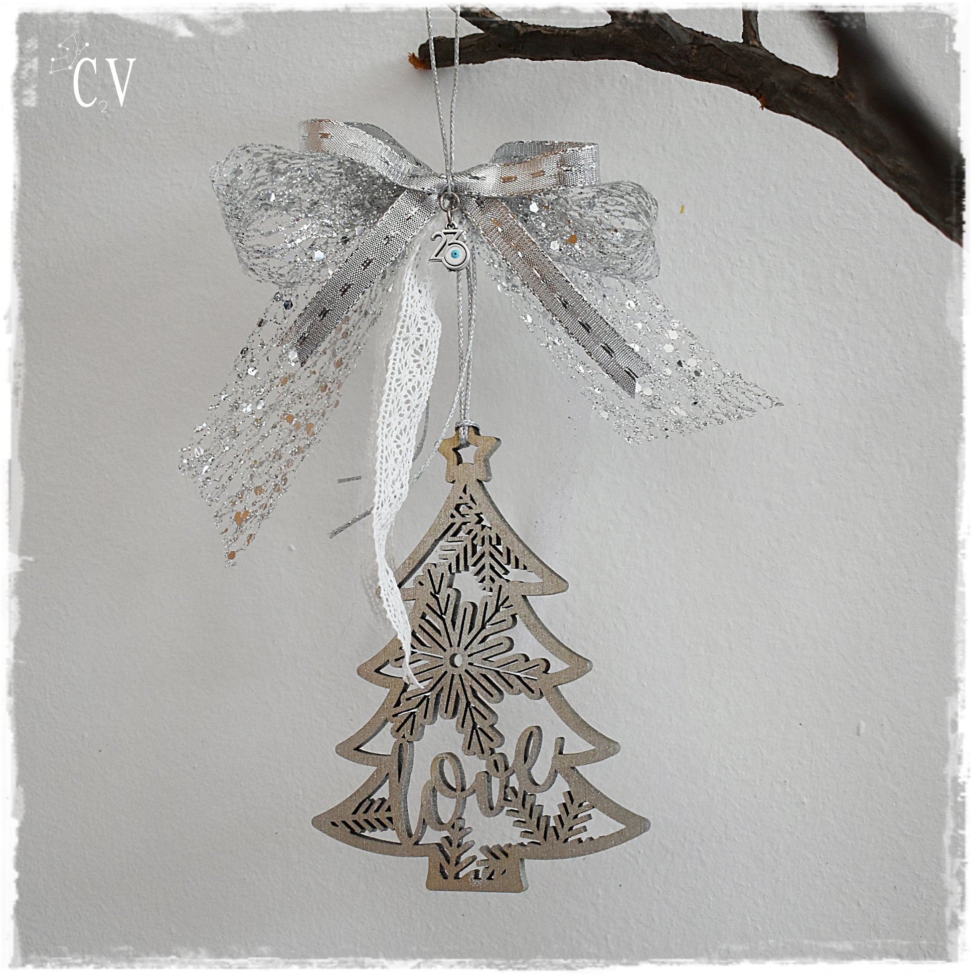 Christmas Tree in Silver - Good Luck Ornament 2023