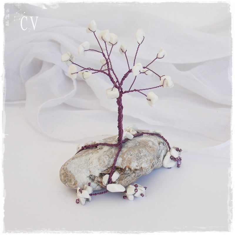 Howlite Wire Tree Sculpture