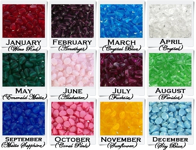 Birthstones - Color Chart - C2V - Handmade Designs